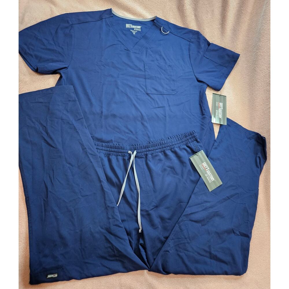 Grey's Anatomy by Barco Men's Scrub Set Indigo Size XL New With Tags